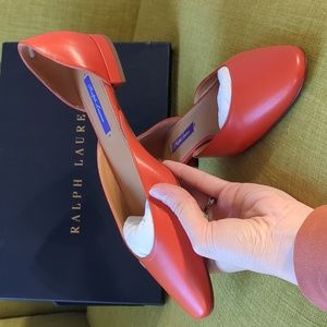NIB Ralph Lauren Purple Label Collection Leather D'Orsay Flat (Size 39.5)